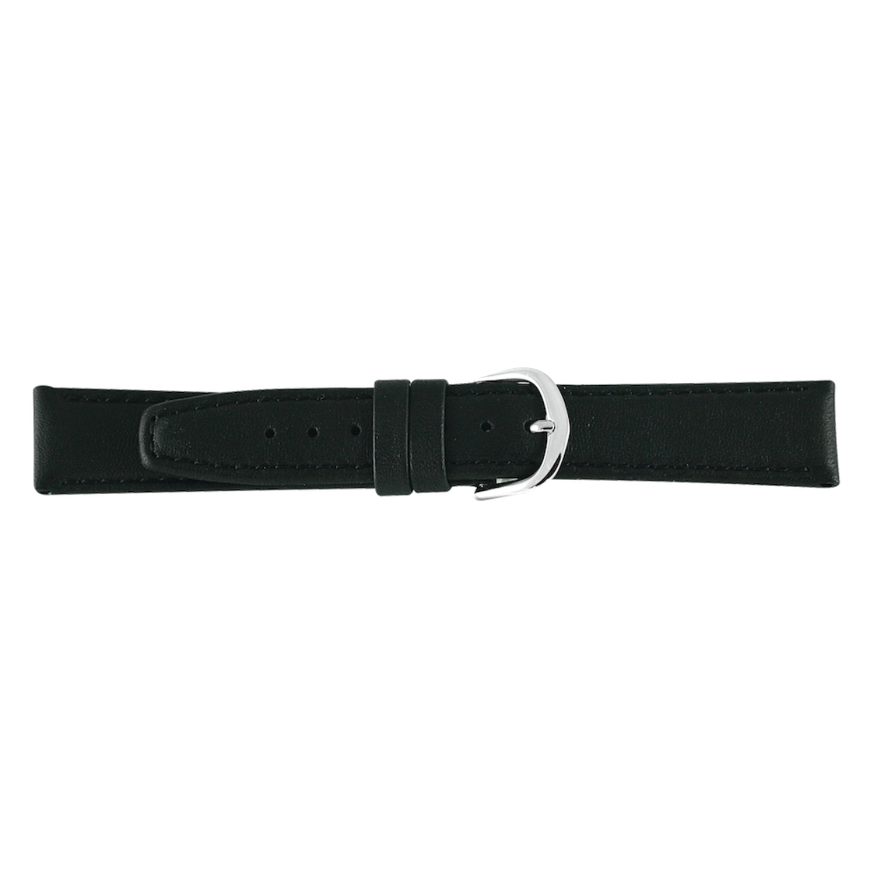 Horlogeband leder 731 zwart watervast 16mm