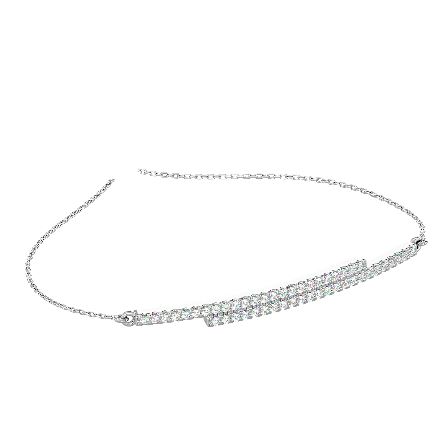 BRACELET OR BLANC BARRETTE DIAMANTS  0.44CT  GHSI