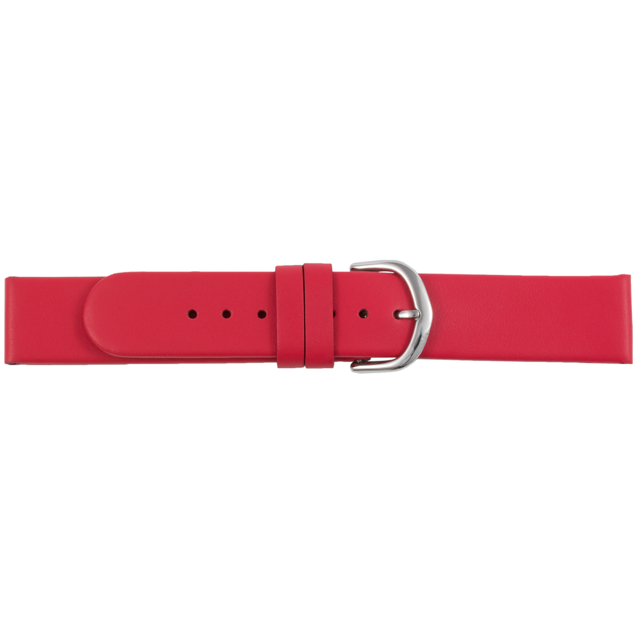 Horlogeband leer rood 12mm