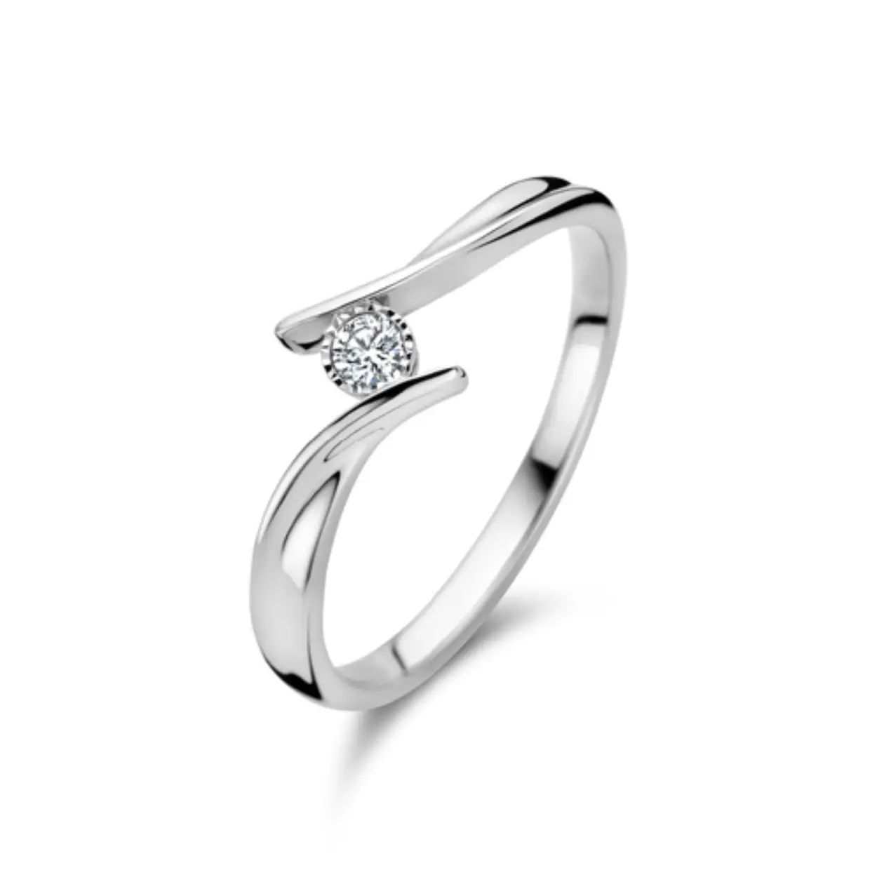Rosa di Luca zilv brill ring 0.03 crt