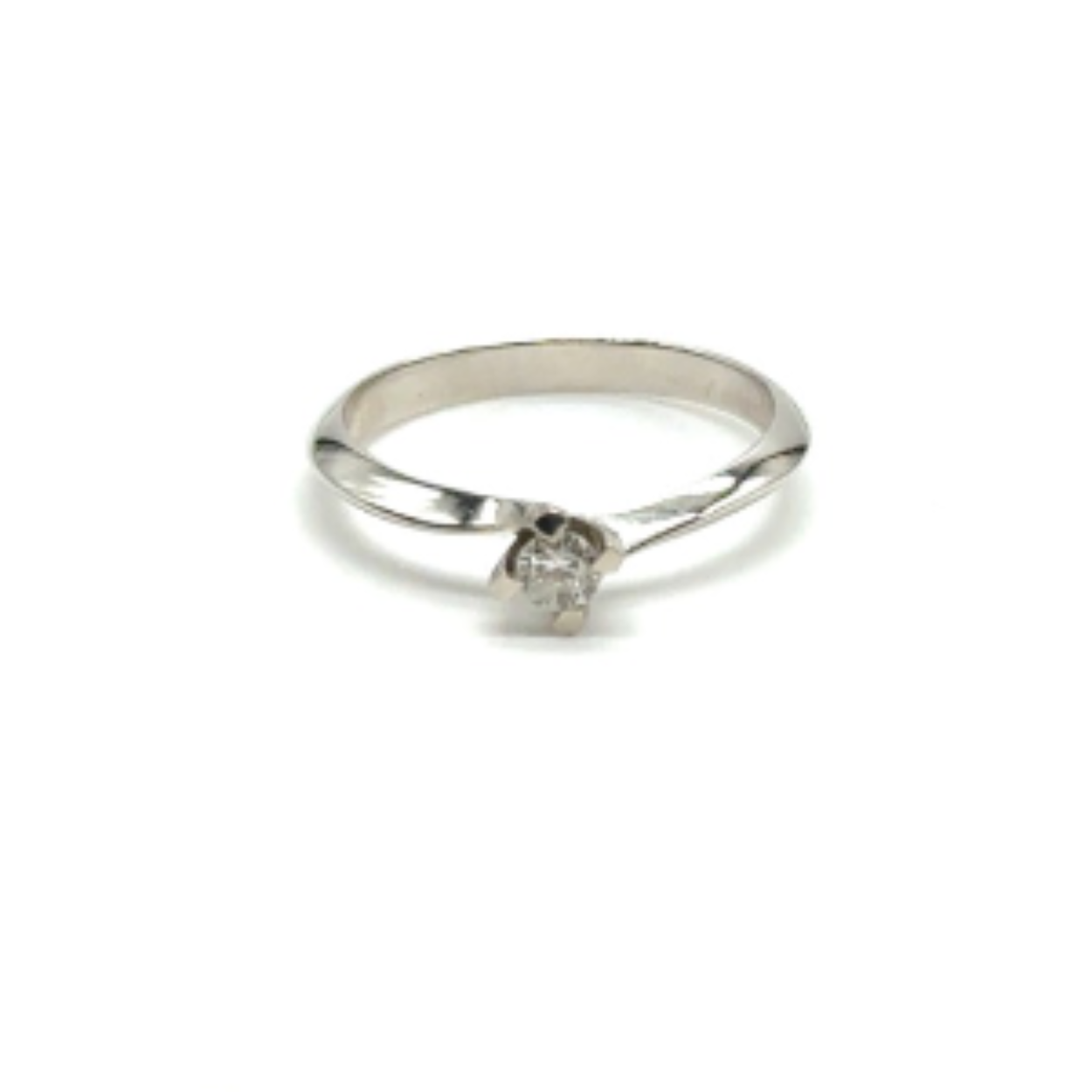 14k witgouden diamanten ring met 0.20 caraat aan natuur diamant. ring is geschikt als een verlovingsring. 