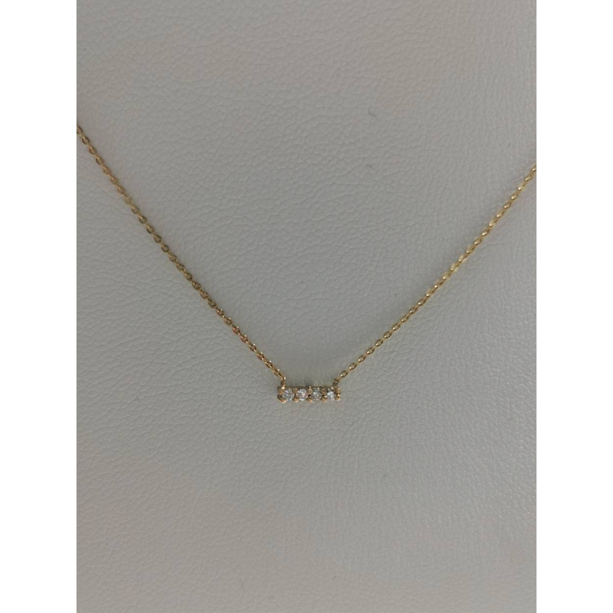 14 Karaat geel gouden collier met diamant 4x0.01 ct