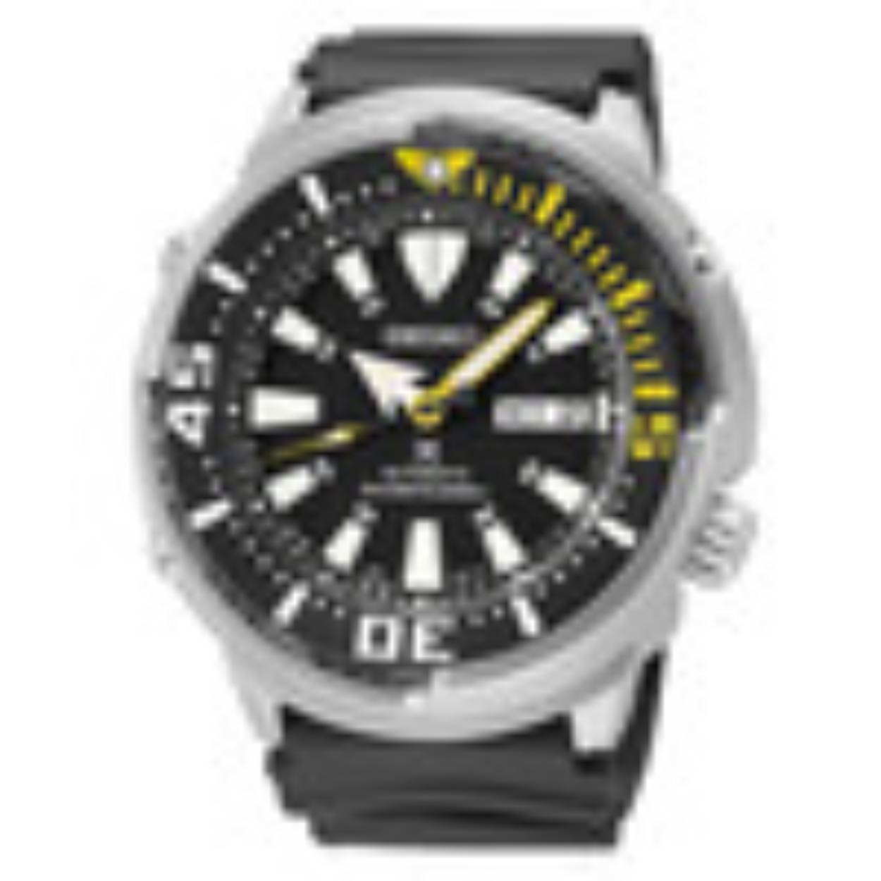 Dit Seiko SRP639K1 Prospex (Yellow Fin Tuna)horloge dankt zijn prachtige voorkomen aan de luxe zwarte kunststof / siliconen band in combinatie met de elegante ronde zilver kleurige (edel)stalen kast van 46.4 mm met bij passende zwarte wijzerplaat. Dit weergaloze model is voorzien van mineraal glas, heeft een waterdichtheid van 20 ATM, 200 meter waterdicht, duikershorloge. Naast de dag en datum aanduiding beschikt dit model ook over een automatisch uurwerk, dus zonder batterij. Dit model laadt zichzelf op door beweging van de pols. Met een Seiko horloge weet u dat u kiest voor kwaliteit die gewaarborgd is door de enorme kennis en innovatief vermogen van het merk Seiko. Kortom een merk met top reputatie