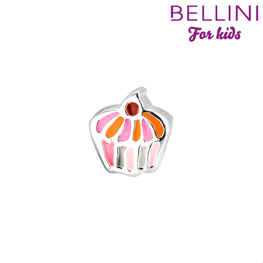 Bellini zilveren bedel ''cup cake kleur'' 567.431