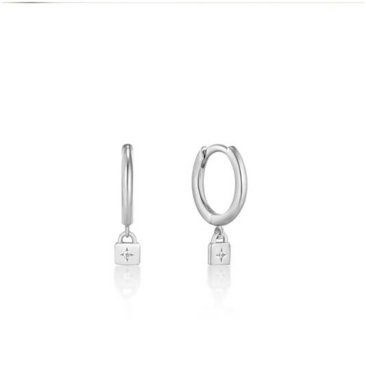 UNDER LOCK AND KEY - HUGGIE HOOP EARRINGS - 12 X 17MM
