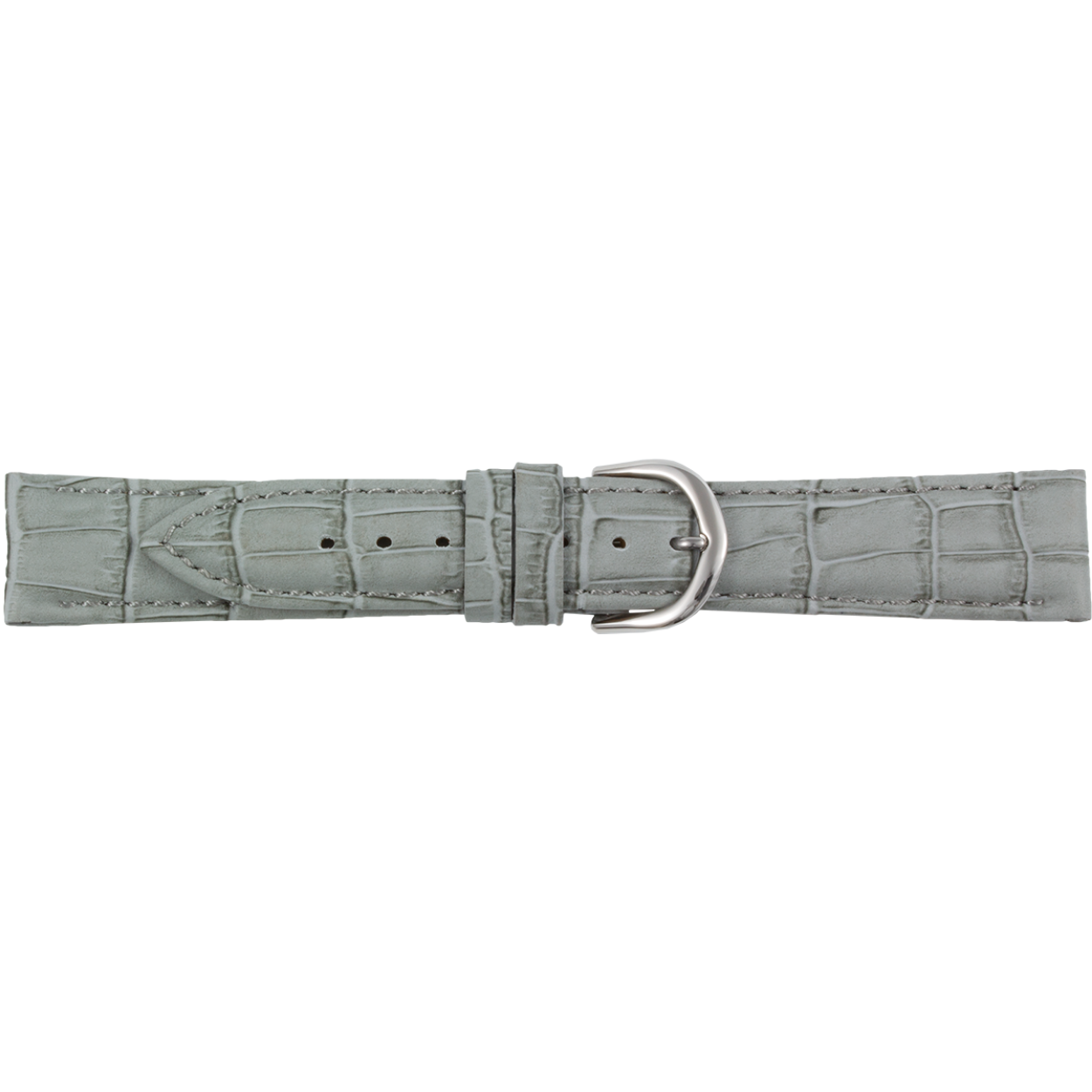 Horlogeband grijs leer met krokoprint 24mm