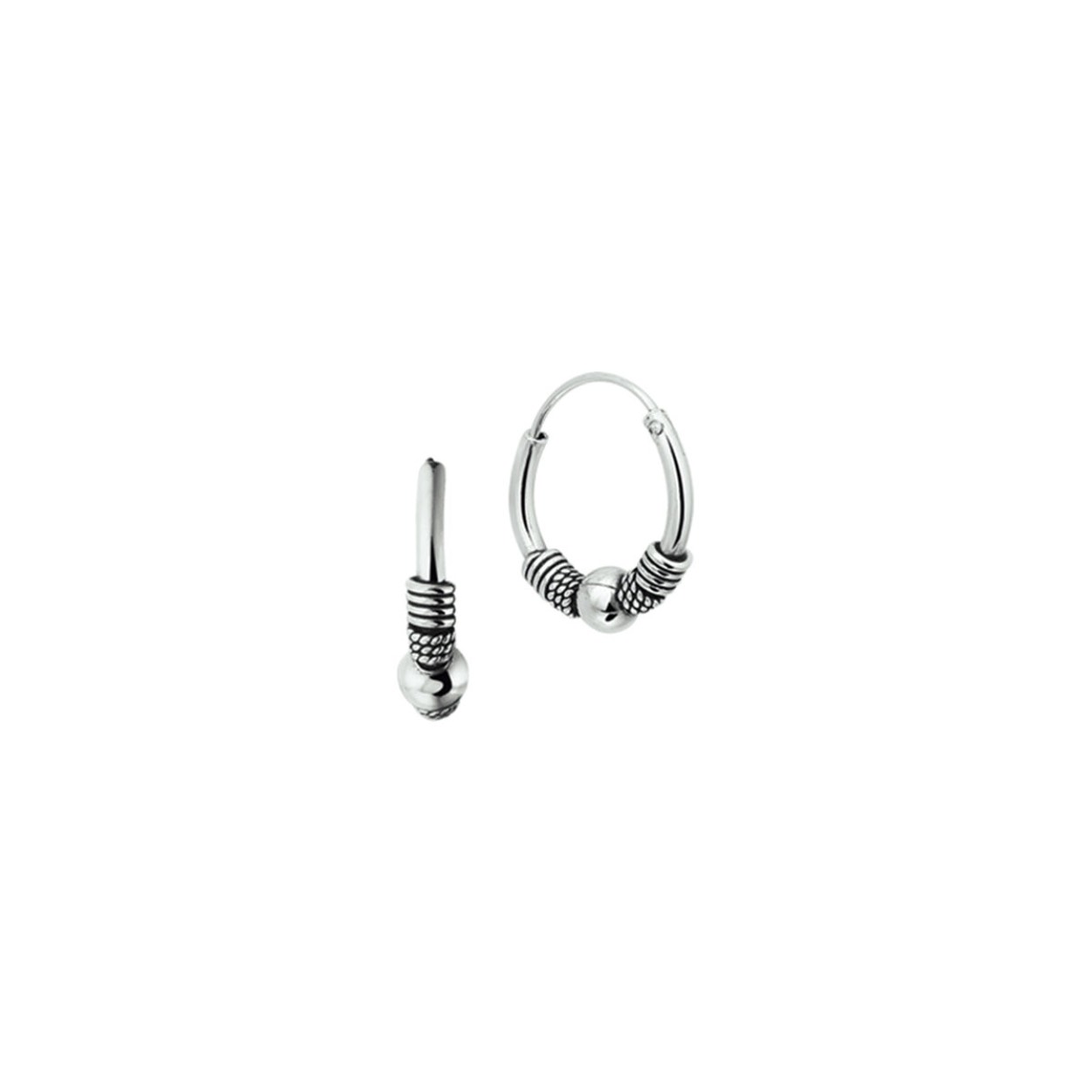 Zilver oorringen oxi bali 14 mm / 4,0 mm