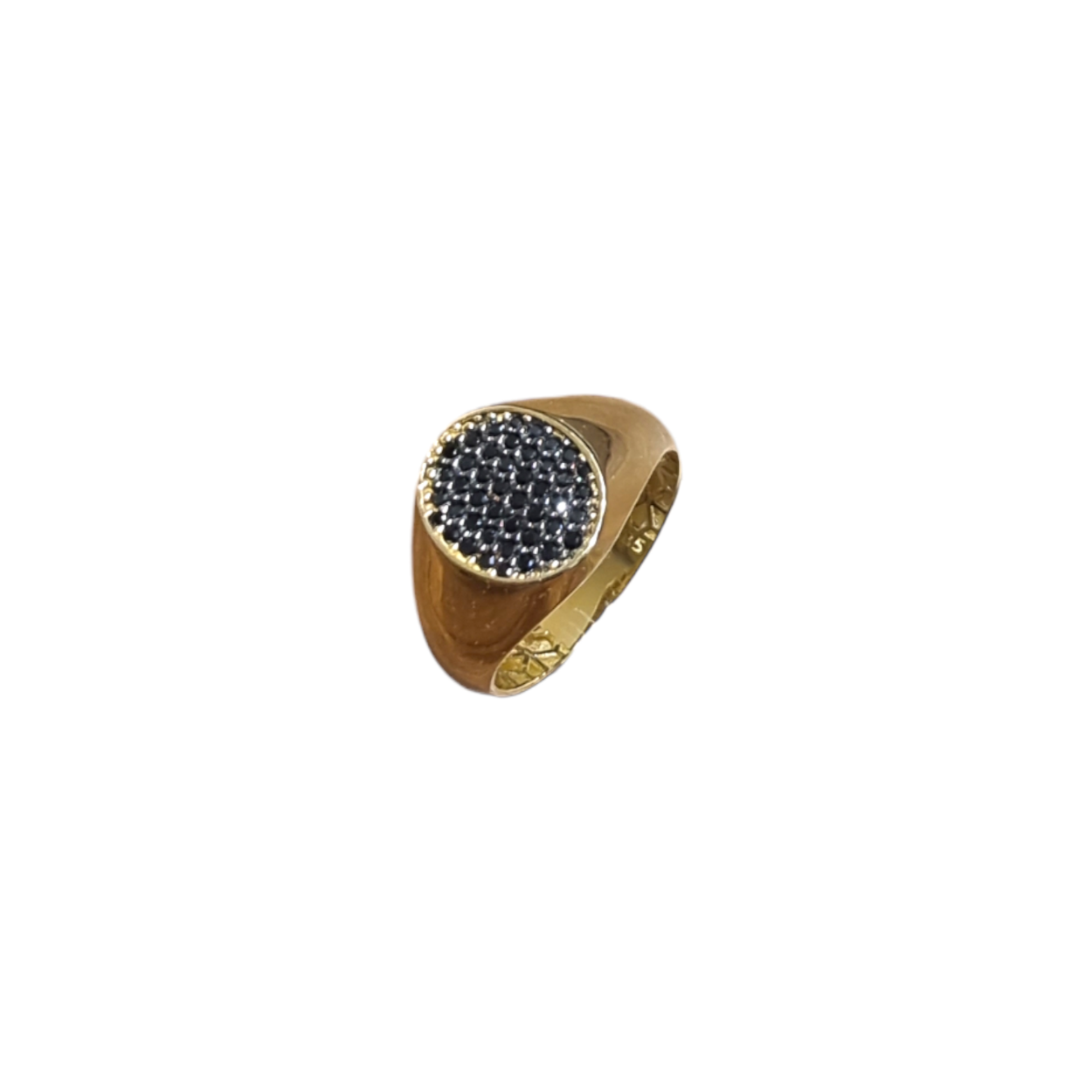 14k gouden ring met een onyx steen 
