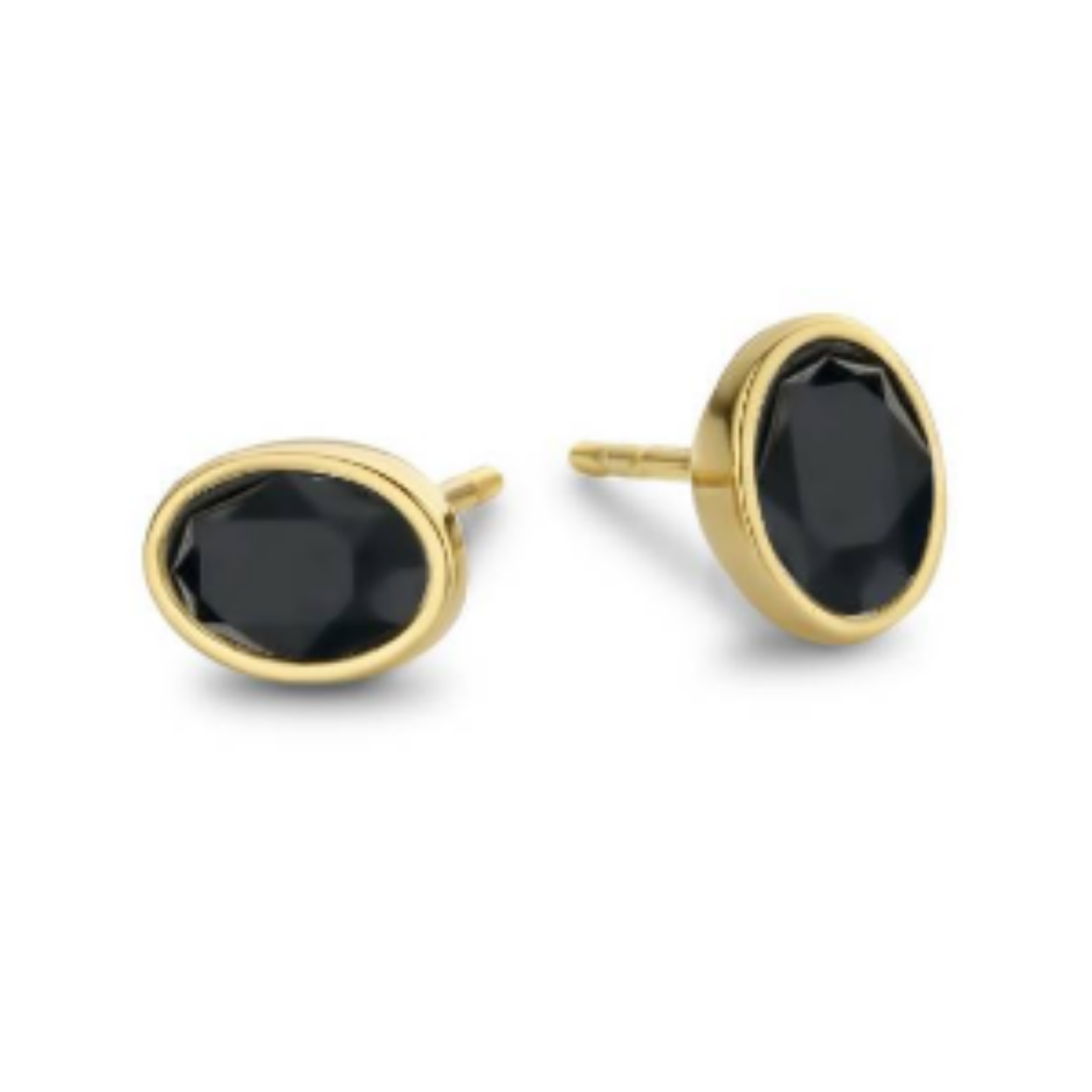 FR oval earring GD, Black