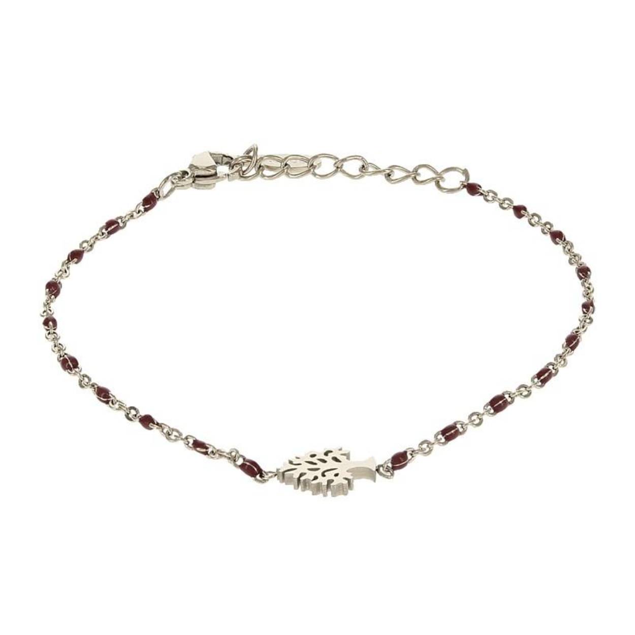 Schakelarmband met element gemaakt van edelstaal.