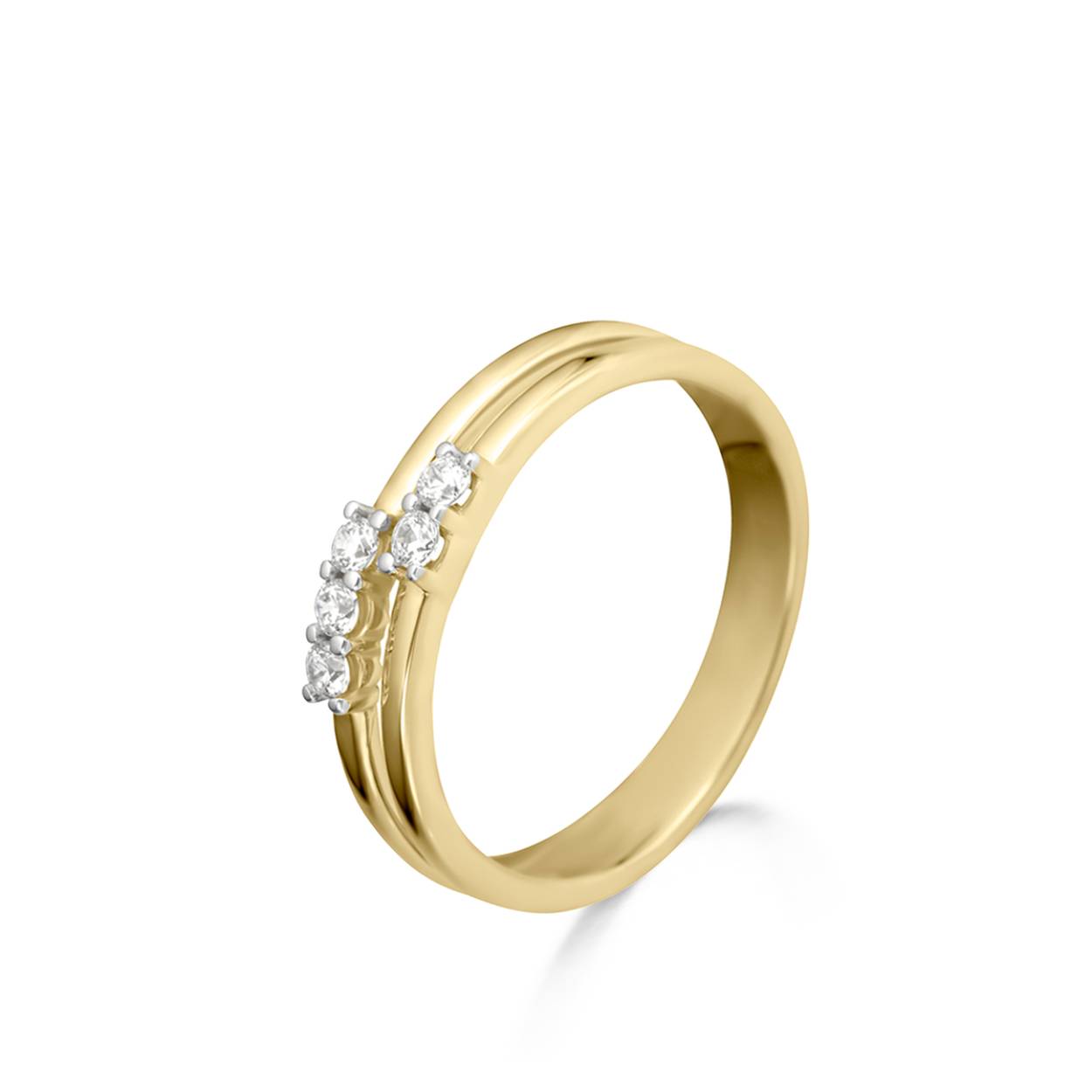 Naiomy ring goud 18k, 5 briljanten
3 briljanten van 0.09ct
2 briljanten van 0.07ct