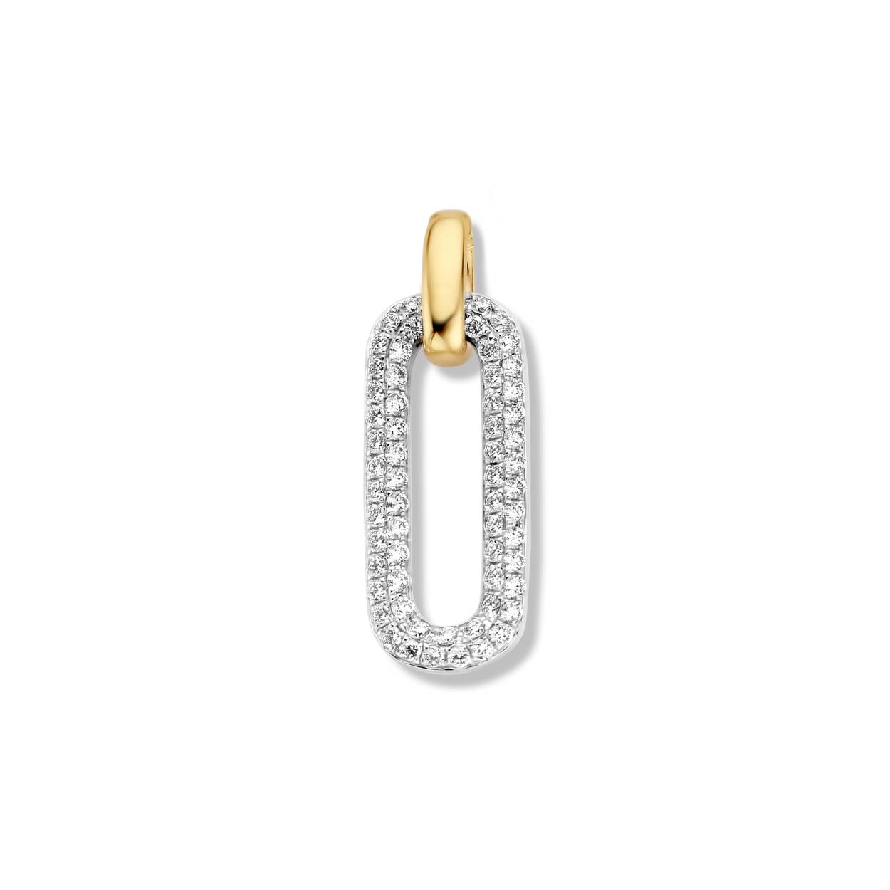 Naiomy hanger bicolor goud 18k gezet met briljant
