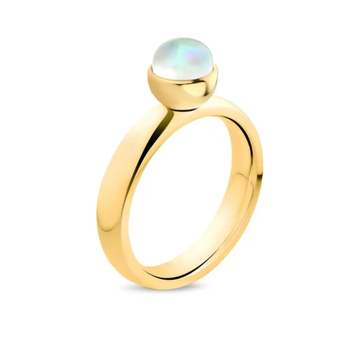 Melano ring twisted tracy in het goudkleurig. Maat 50.