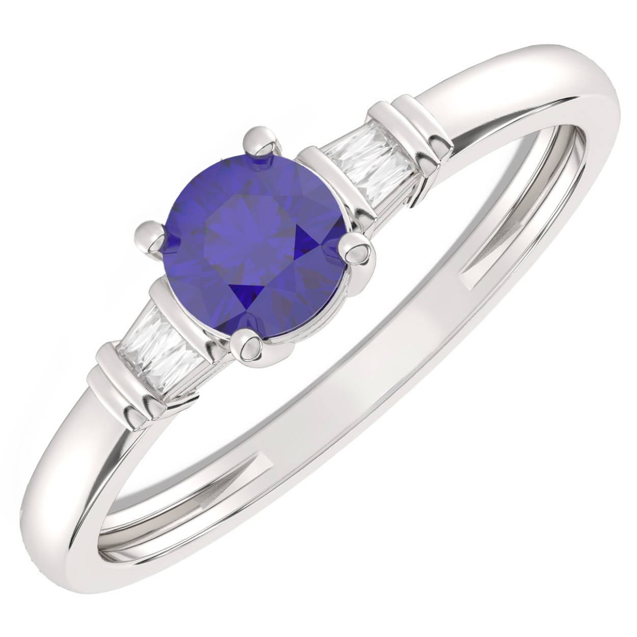 Witgouden solitair ring 