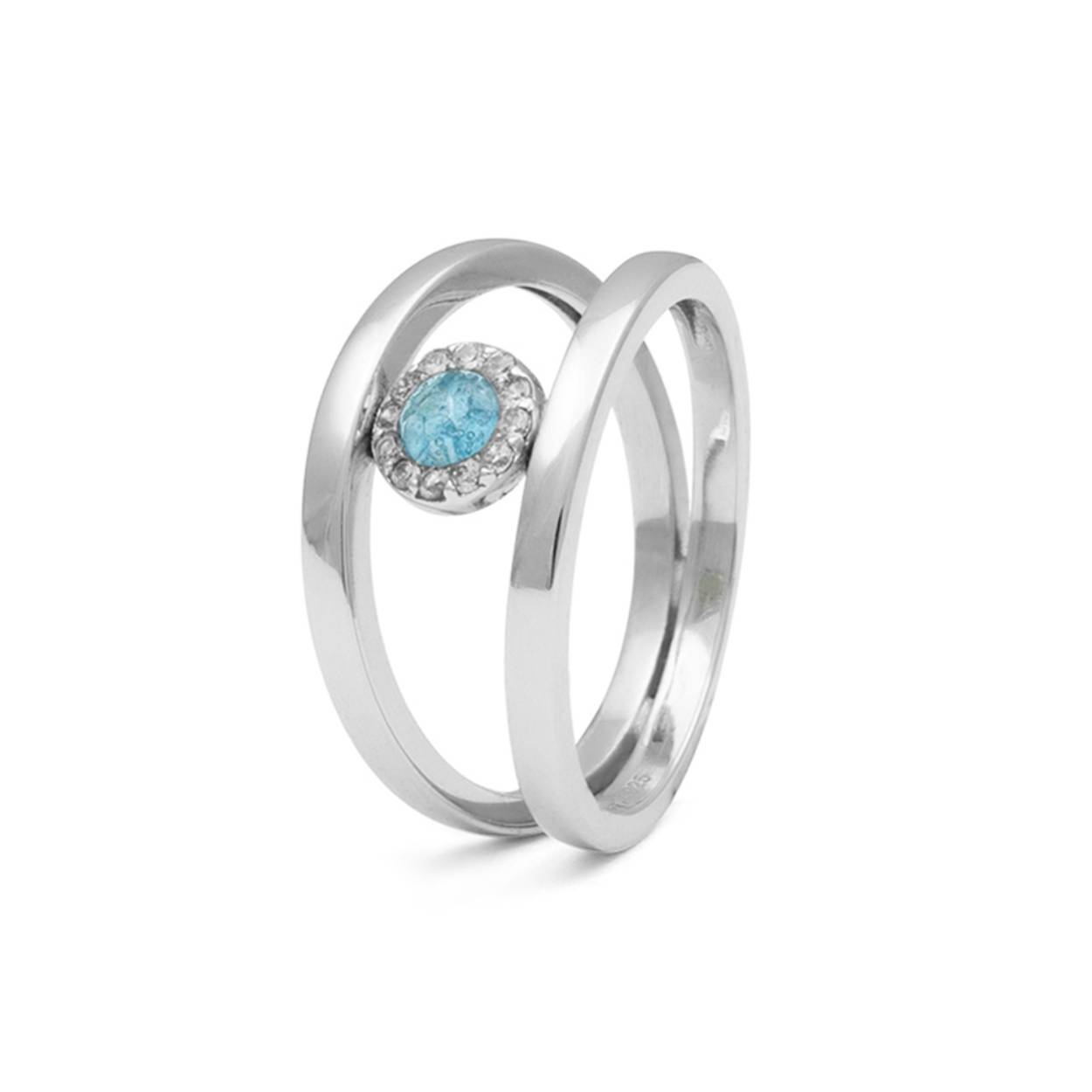 zilveren damesring See You. Deze ring kan met diverse kleuren hars gevuld worden.