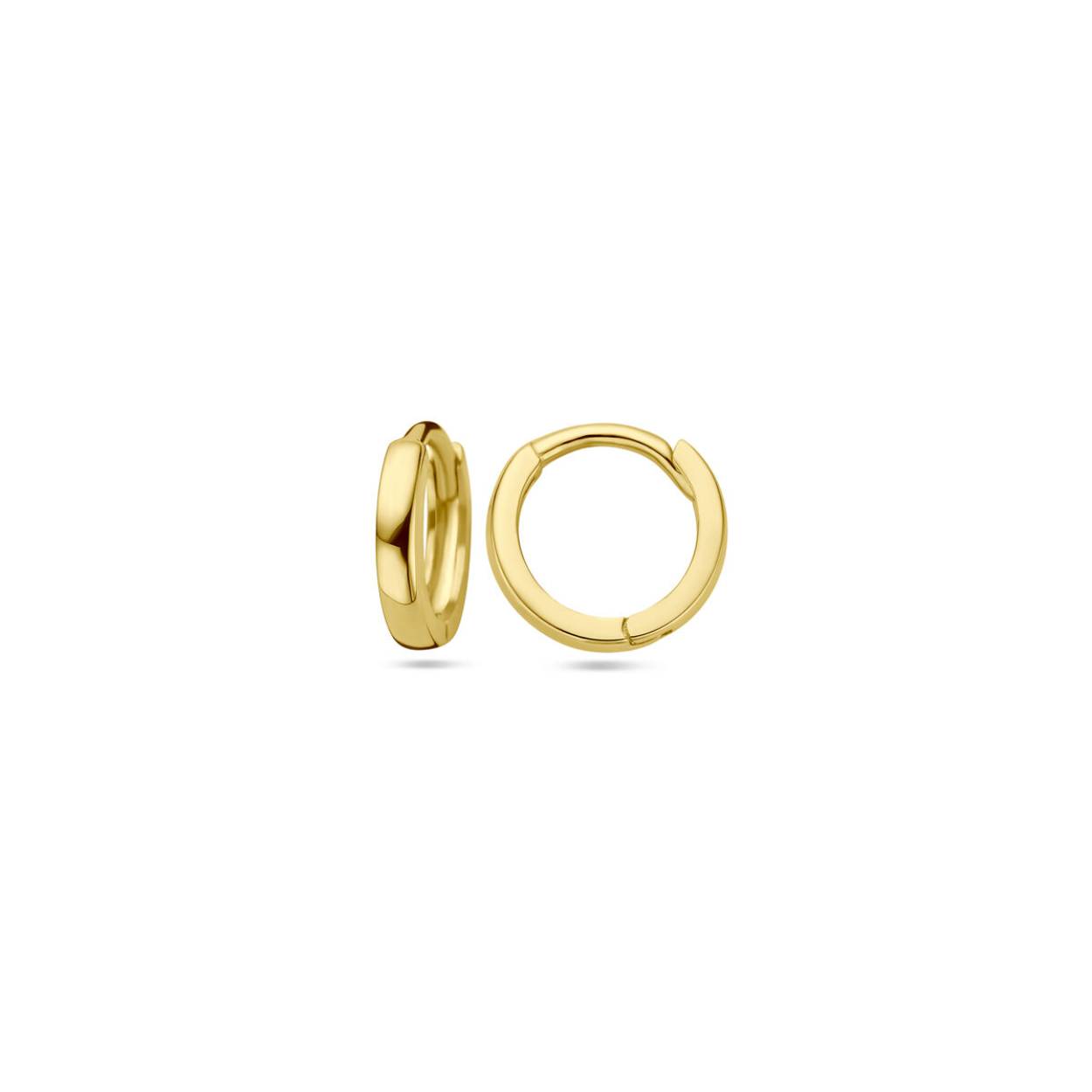 14k Geelgouden klapoorringen met een afmeting van 9x1.5mm. 