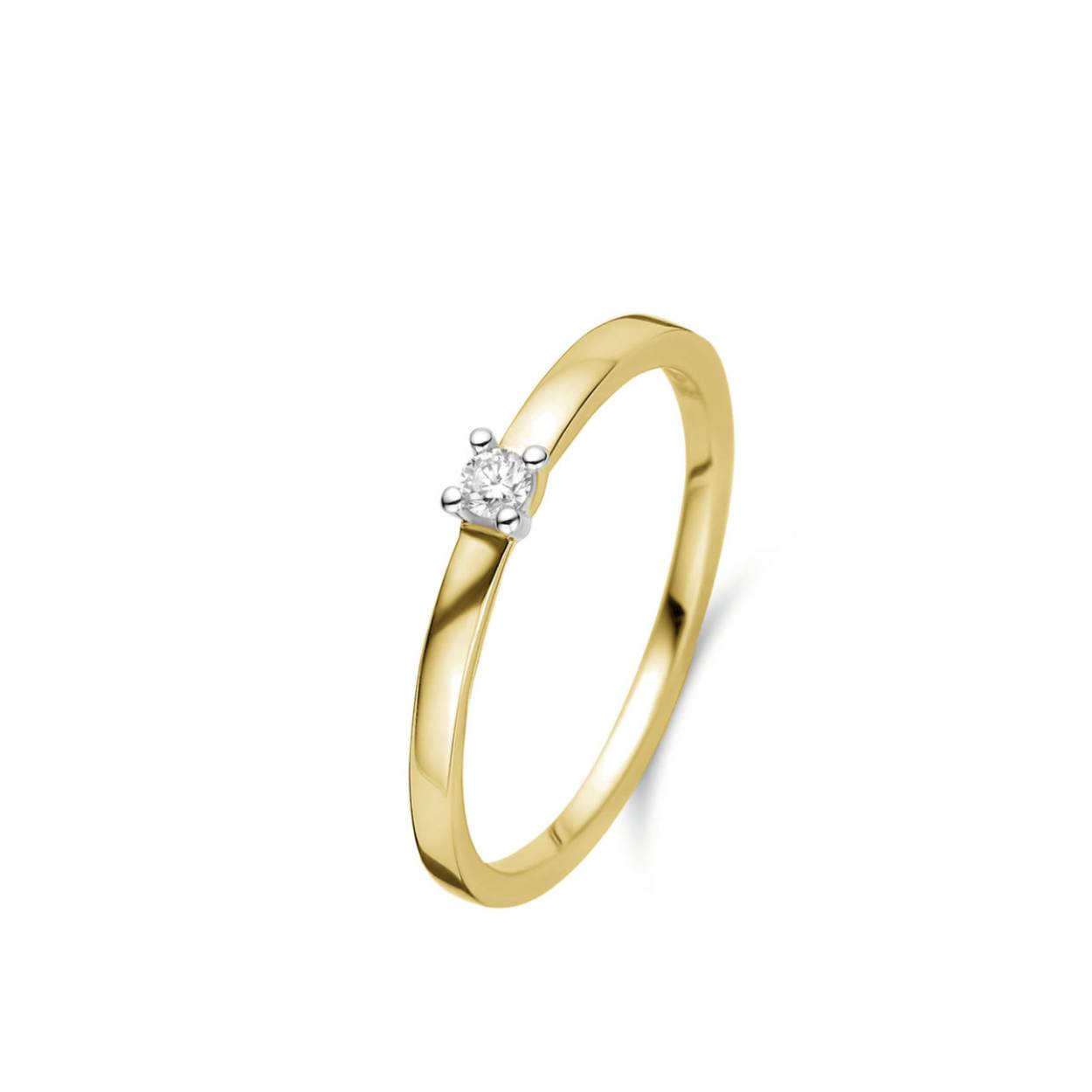 Naiomy ring goud 18k, briljant 0.14ct