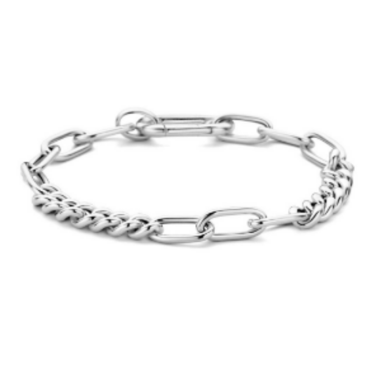 Gerhodineerd 925 zilveren armband met een draaglengte van 19cm. De armband heeft schakelbreedtes van 6.5mm en 6.8mm.
