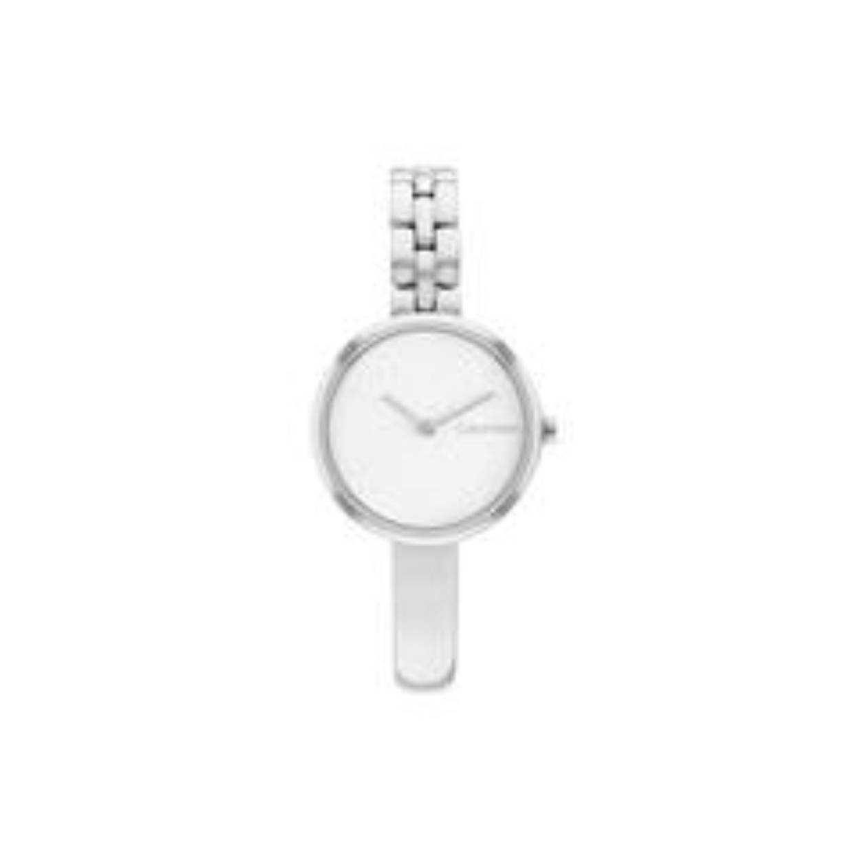 Calvin Klein CK25200278 Dames Staal Horloge 28mm 
Dit Calvin Klein dameshorloge met nr CK25200278 is een chique ontwerp. De ronde zilverkleurige stalen kast heeft een gladde zilverkleurige bezel. Op de zilverwitte brushed wijzerplaat is de merknaam gedrukt en de tijd wordt aangegeven met hele fijne wijzers. Aan de stalen kast zit een zilverkleurige half bangle, half geschakelde band. Het sierlijke horloge heeft een mineraalglas, een doorsnee van 28mm en is 3 ATM.

OVER CALVIN KLEIN
Calvin Klein is een wereldwijd lifestylemerk dat gewaagde, vooruitstrevende idealen en een verleidelijke, vaak minimalistische, esthetiek nastreeft. Calvin Klein werd groot in de jaren 70 door haar mode- en merkjeans collecties. In de jaren 80 lanceerde Calvin Klein haar spraakmakende ondergoed dat uitdrukkelijk van logo ’s voorzien was. Vanwege het grote succes is het merk ook succesvol uitgerold in Accessoires, Parfums, Home, Brillen, Golf, Horloges en Sieraden.
Sinds de oprichting in 1968 door Calvin Klein, heeft het merk haar reputatie opgebouwd als leider in de Amerikaanse mode, dankzij een cleane esthetiek en innovatieve ontwerpen. Calvin Klein wil haar publiek verleiden en inspireren door middel van provocerende beelden en opvallende ontwerpen die prikkelen. 

SPECIFICATIES:
- Mineraalglas
- Zilverkleurige kast
- Zilverwitte wijzerplaat 
- Zilverkleurige bangle/schakelband
- Ronde kastvorm, Ø 28mm
- 3 ATM