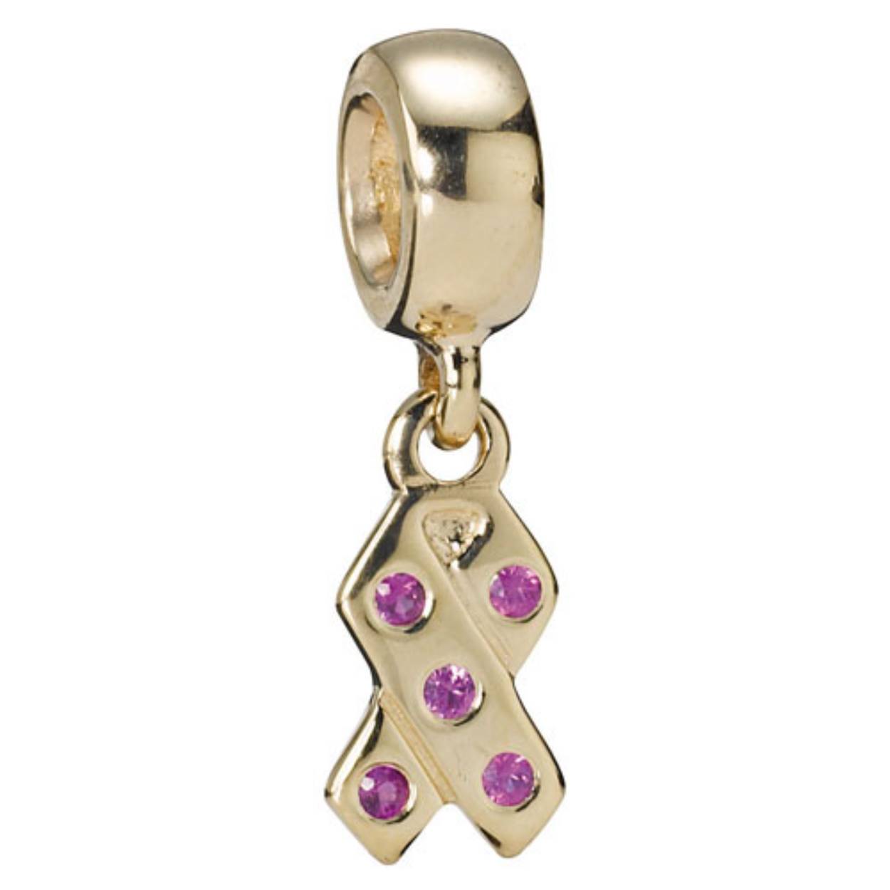 Pandora hanger 14k Borstkanker Awareness Pink Sapphire 