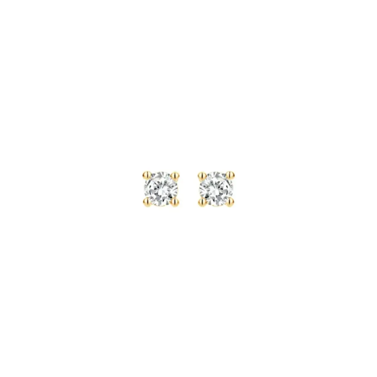 Blush Diamonds geelgouden oorstekers met diamant 0.10crt, in 4-poot chaton