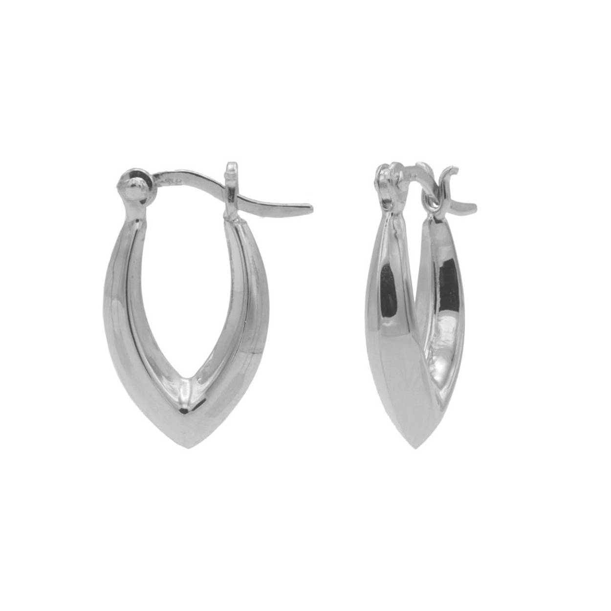 Plain Hoops Pointy Oval 10MM Silver