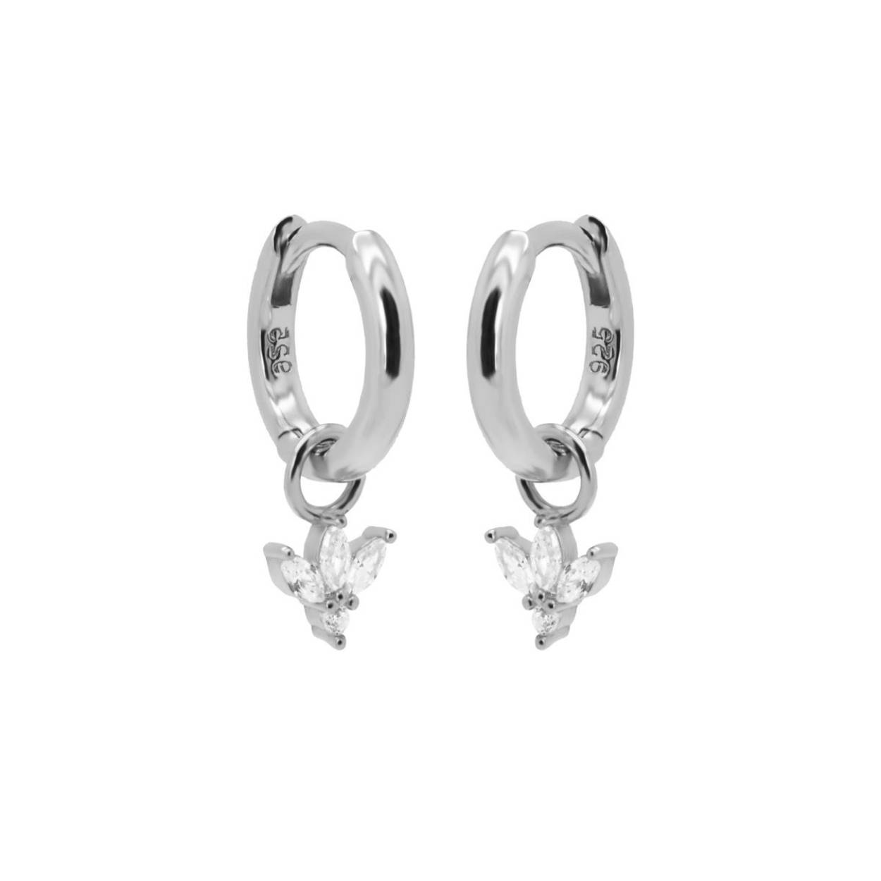 A96S Karma oorringen zilver met zirkonia's