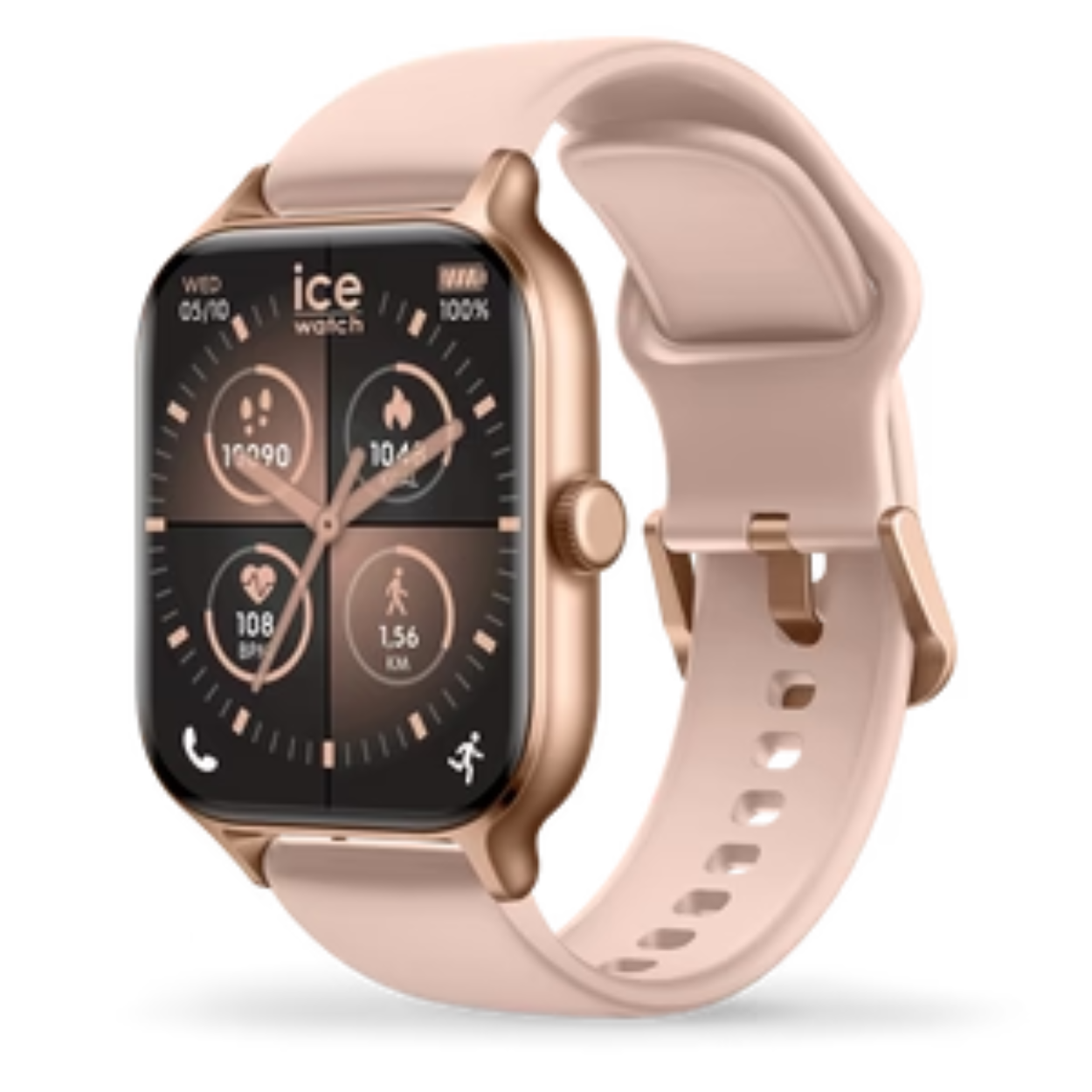 Ice uurwerk junior met rose kleurige kast en roze rubberband. 