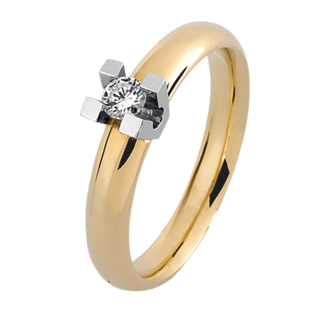 Gouden Solitaire Ring met 0.10 ct