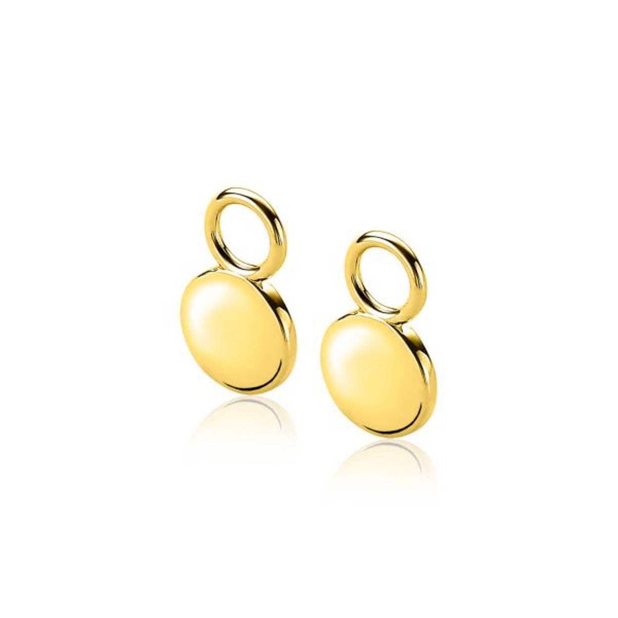 ZINZI gold plated zilveren oorbedels rond 8mm ZICH2345G
