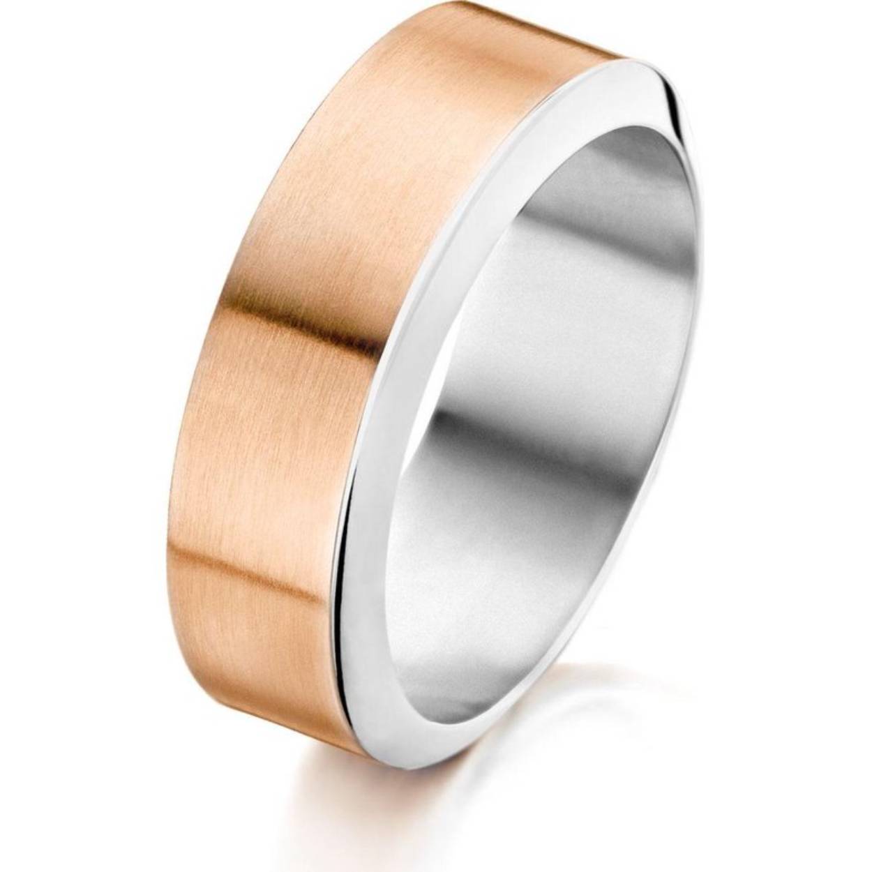 Jacob Jensen stalen rosé vergulde ring
