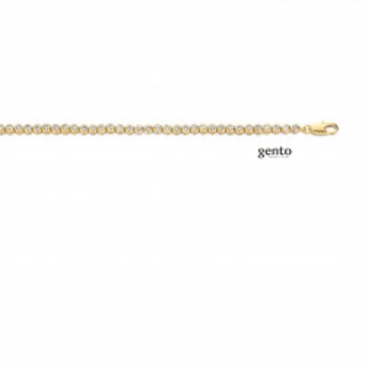Armband dames zilver pleetgoud met zirconium