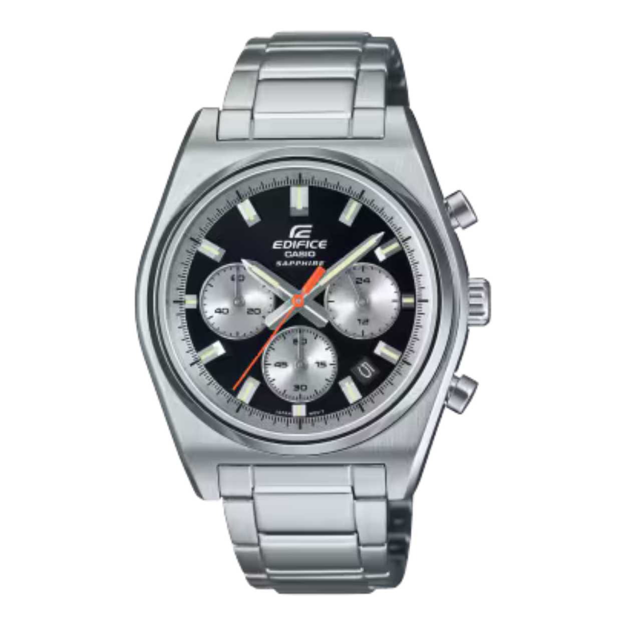 De EDIFICE-motorsportchronograaf is geïnspireerd op de klassieke sportwagen. 

De legendarische 3-6-9-lay-out van de inzetwijzerplaat bevat opvallende indexbalken in een klassiek sportief ontwerp. De kleinere diameter van de kast geeft een elegante look van pure snelheid.

Met een horlogeglas van saffier, roestvrijstalen kast en stevige roestvrijstalen band is dit uurwerk waterbestendig tot 10 bar. 

Deze sportieve, klassieke chronograaf neemt je in een fractie van een seconde mee van informele settings naar zakelijke bijeenkomsten.