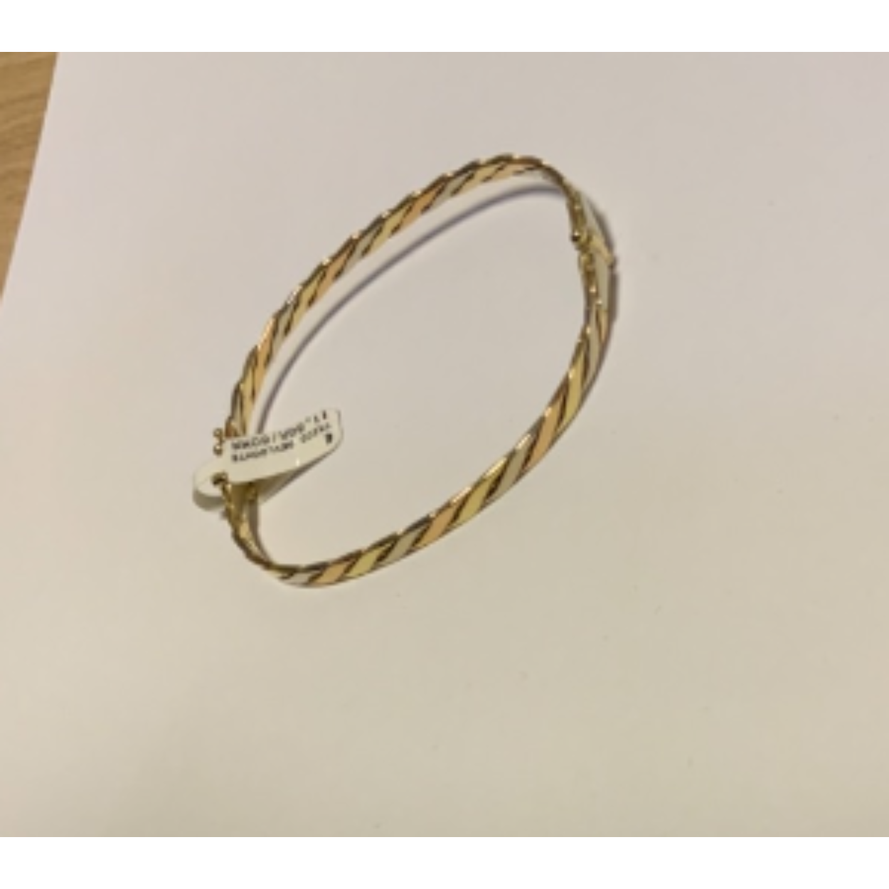 Tricolour bangle ‘gevlochten’ , tv model, scharnier met 2x vh8, 60 mm, 3,8 mm.