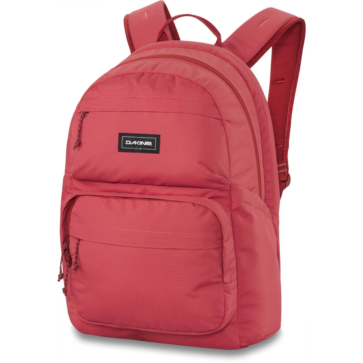Deze Dakine Method 32L rugzak komt in de kleur Mineraal rood. Deze rugzak is speciaal ontworpen om al uw dagelijkse benodigdheden zoals boeken, mappen etc mee op pad te nemen. De binnenzijde heeft voldoende opruim mogelijkheden. Ook bij de buitenkant ontbreekt er niks aan opbergruimte, er is namelijk een drinkfles vak en twee aparte vakken met ritssluiting voor accessoires en electronica.

Specificaties:
Merk	Dakine
Breedte in cm	31 cm
Diepte in cm	3,5 cm
Hoogte in cm	49 cm
Inhoud in liters	32 liter
Inhoud in liters	32 liter
Soort	Dagrugzak

Eigenschappen	Borstband, Gewatteerde schouderbanden, Verstelbare schouderbanden

Materiaal	Polyester
Model	Dames, Heren, Uniseks
