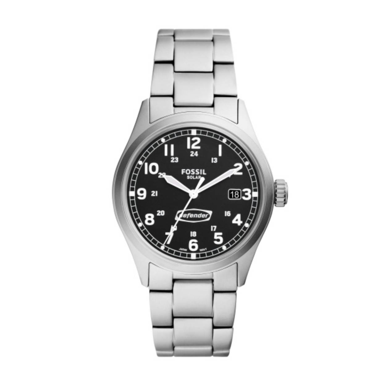 Fossil Heren Horloge FS5973 is een stijlvol polshorloge met een ronde, zilverkleurige roestvrijstalen kast en zwarte analoge wijzerplaat met Arabische cijfers. Het horloge is waterbestendig tot 10 ATM. Met een quartz uurwerk en datumfunctie. Ideaal voor dagelijks gebruik, dankzij de comfortabele en verstelbare zilveren roestvrijstalen band van 22 mm breed.