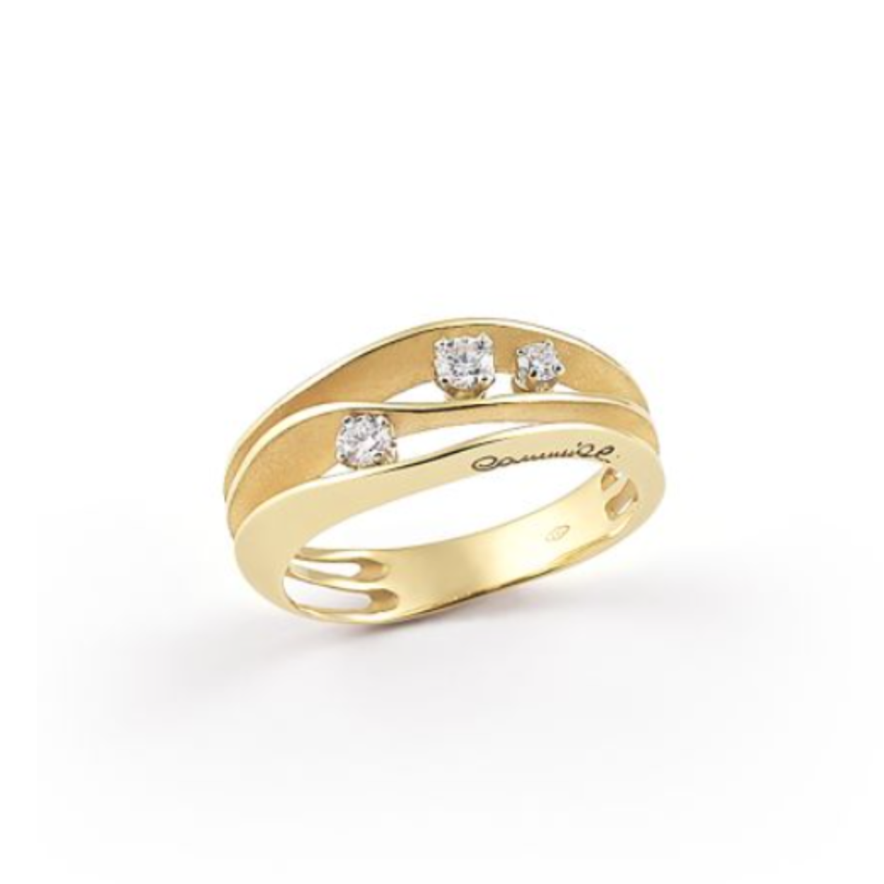 Dune Series Ring, 18Kt Yellow Sunrise Gold met diamanten 0.19ct 