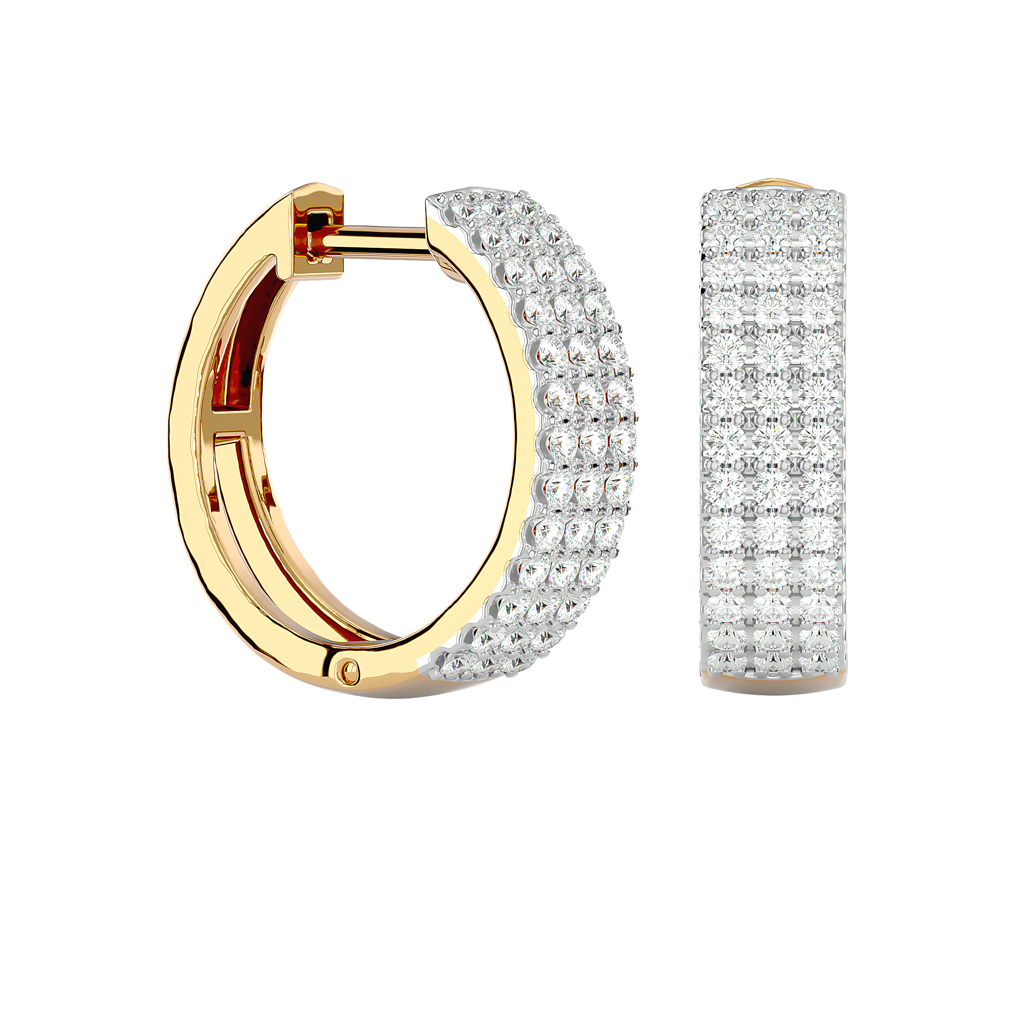 BOUCLES D'OREILLES OR JAUNE ET DIAMANTS 0.52GHSI