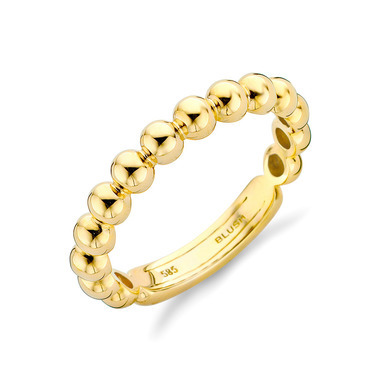 Blush - Geelgouden aanschuifring, bolletjes model, maat 56 - 1040YGO/56
