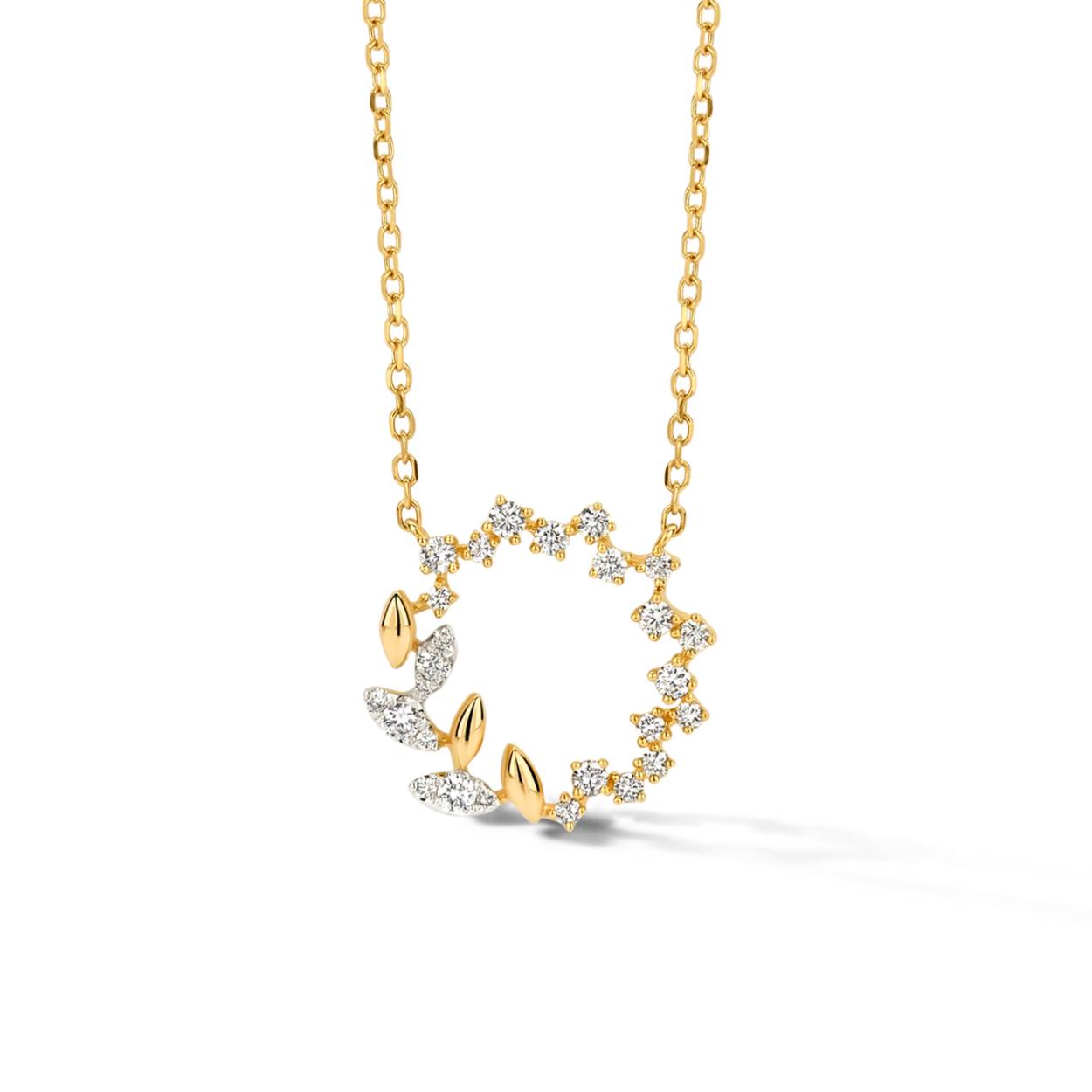 Mooie hanger met ketting in 18kt Goud en Diamant