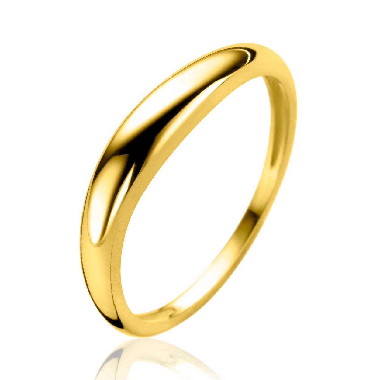 ZINZI Gold 14 karaat gouden ring glad en organisch gevormd. 3,5mm breed. Vervaardigd van geheel 14 karaat goud (585).