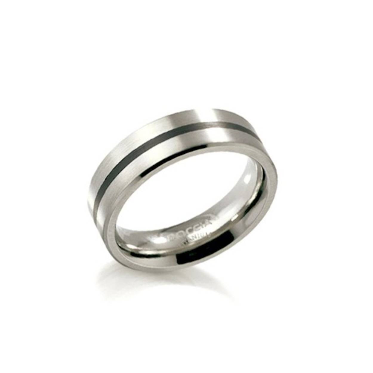 Boccia Titanium Ring emaille zwart