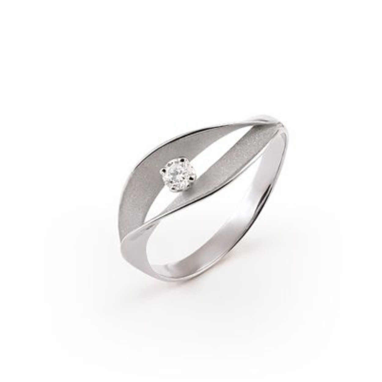 Dune Assolo Series Ring, 18Kt White Ice Gold met diamanten 0.10ct.