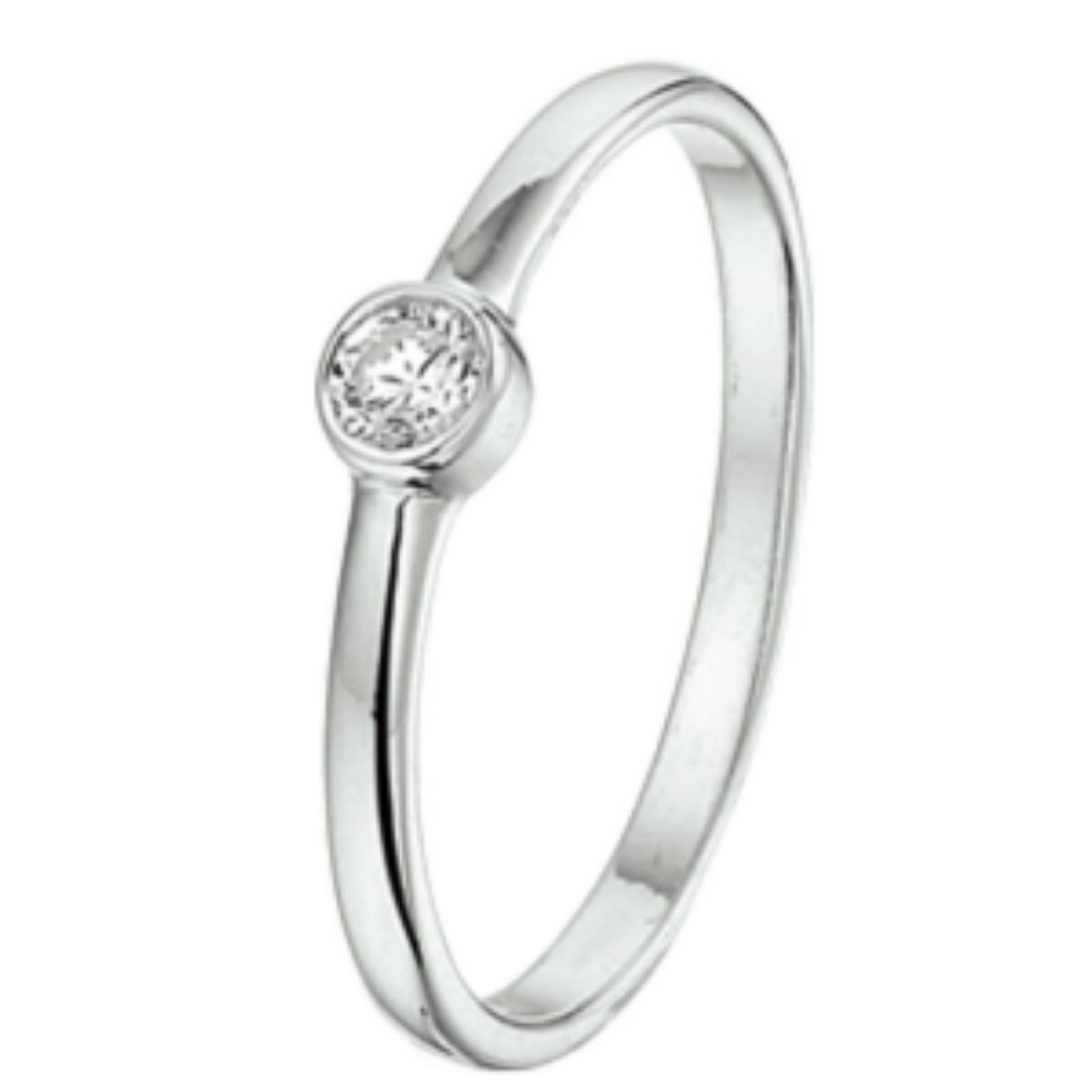 Gerhodineerd zilveren ring van 3.5mm.