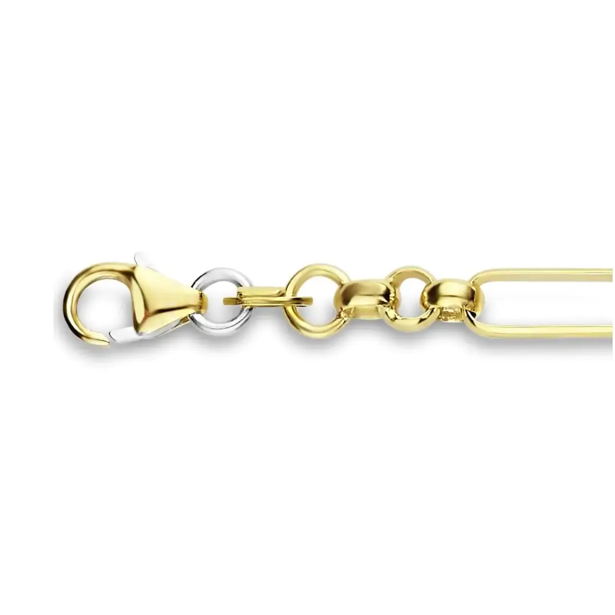 Fjory armband 19cm. Gouden massieve armband met een zilveren kern. Stevig solide 14 karaat sierraad. 