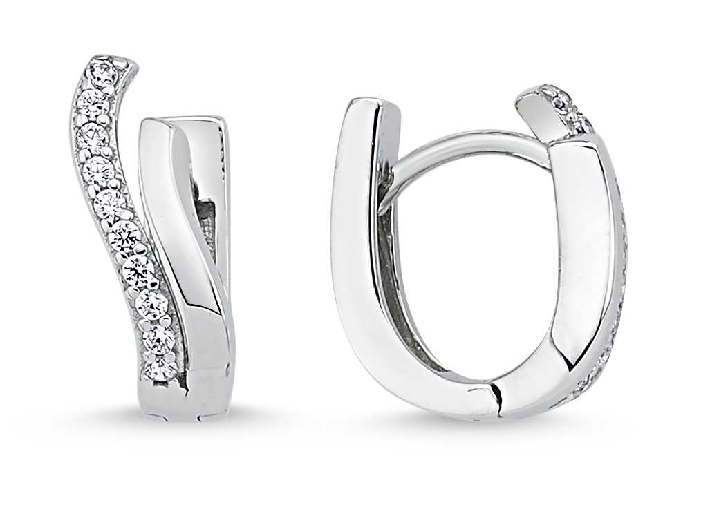 Creolen a-symetrisch 1 kant met zirconia