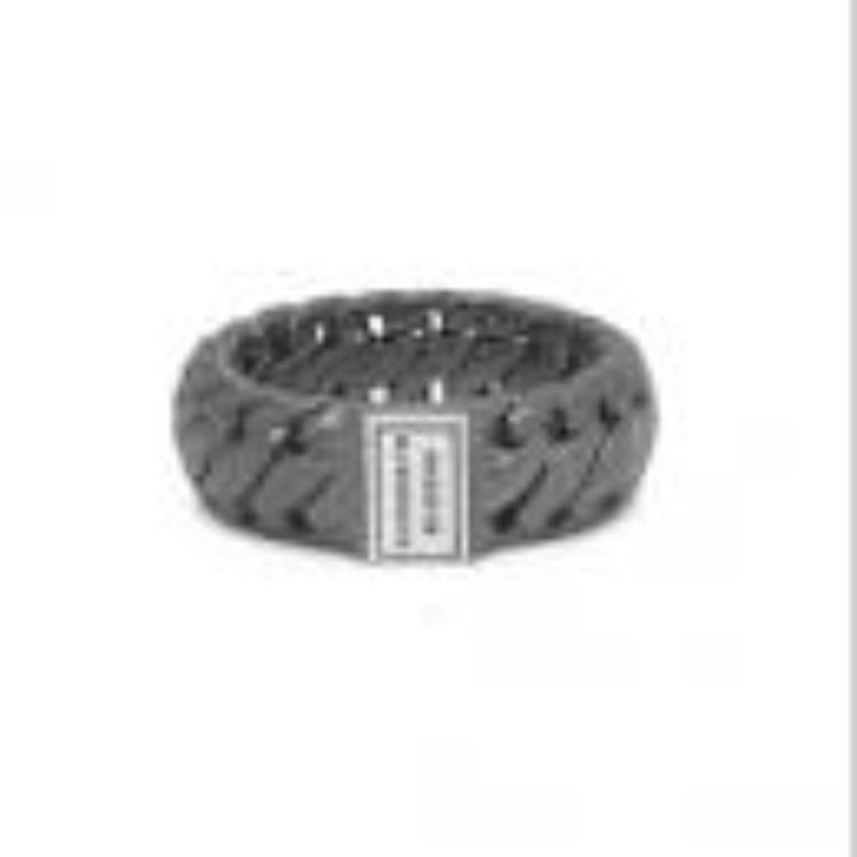 542BRS Ben small black ring  maat 17 Rhoduim Zilver