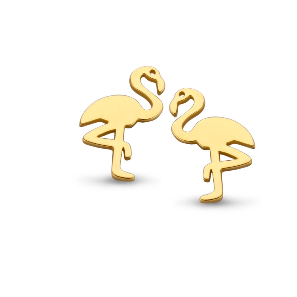 Naiomy Gold Oorstekers flamingo goud 18k