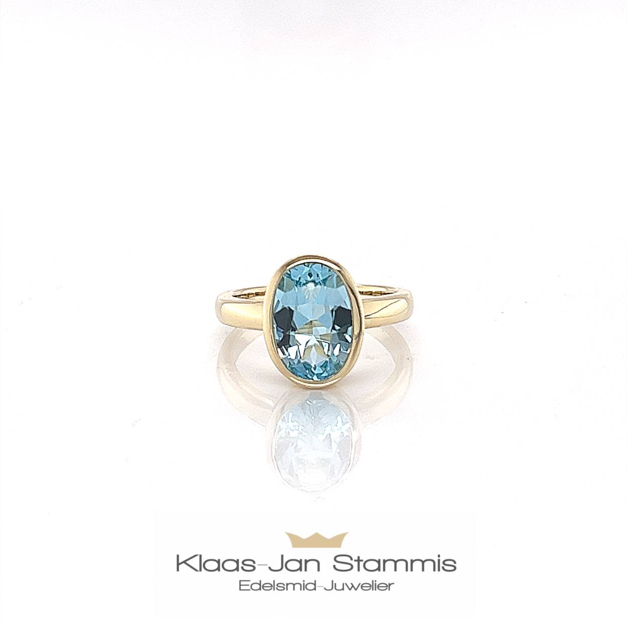 Geelgouden ring met ovaal facet Topaas