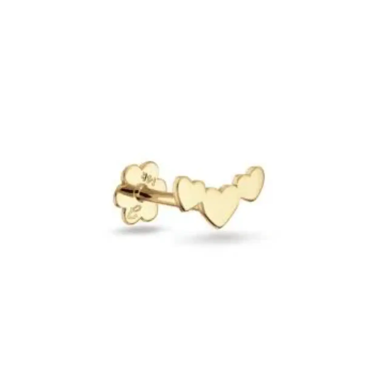 De 3 hearts Piercing JKP25.538 van Jackie is gemaakt van 14 karaat echt goud. De piercing is heel leuk te combineren met andere piercings en oorsieraden van Jackie voor een echte earparty. Door het schroefsysteem en de platte achterkant dragen de piercings erg prettig en veilig. Maak je look compleet met de armbanden en hangers van Jackie Gold.
